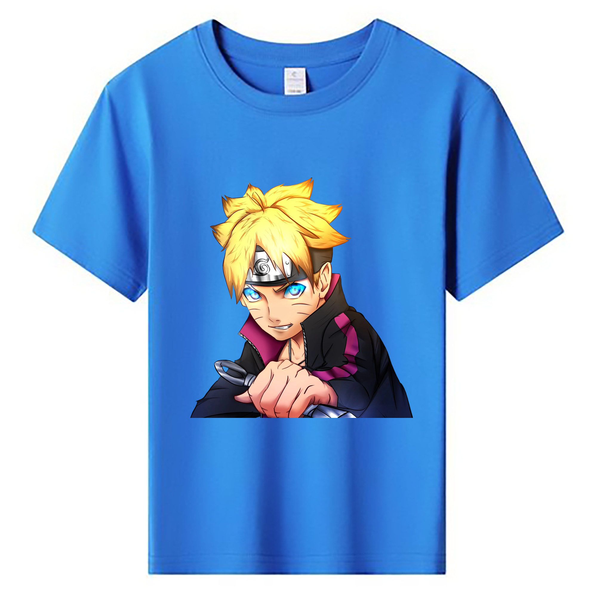 （画像用） NARUTO -ナルト- うずまき ボルト Uzumaki Boruto 綿100％キッズTシャツ（フロントプリント）